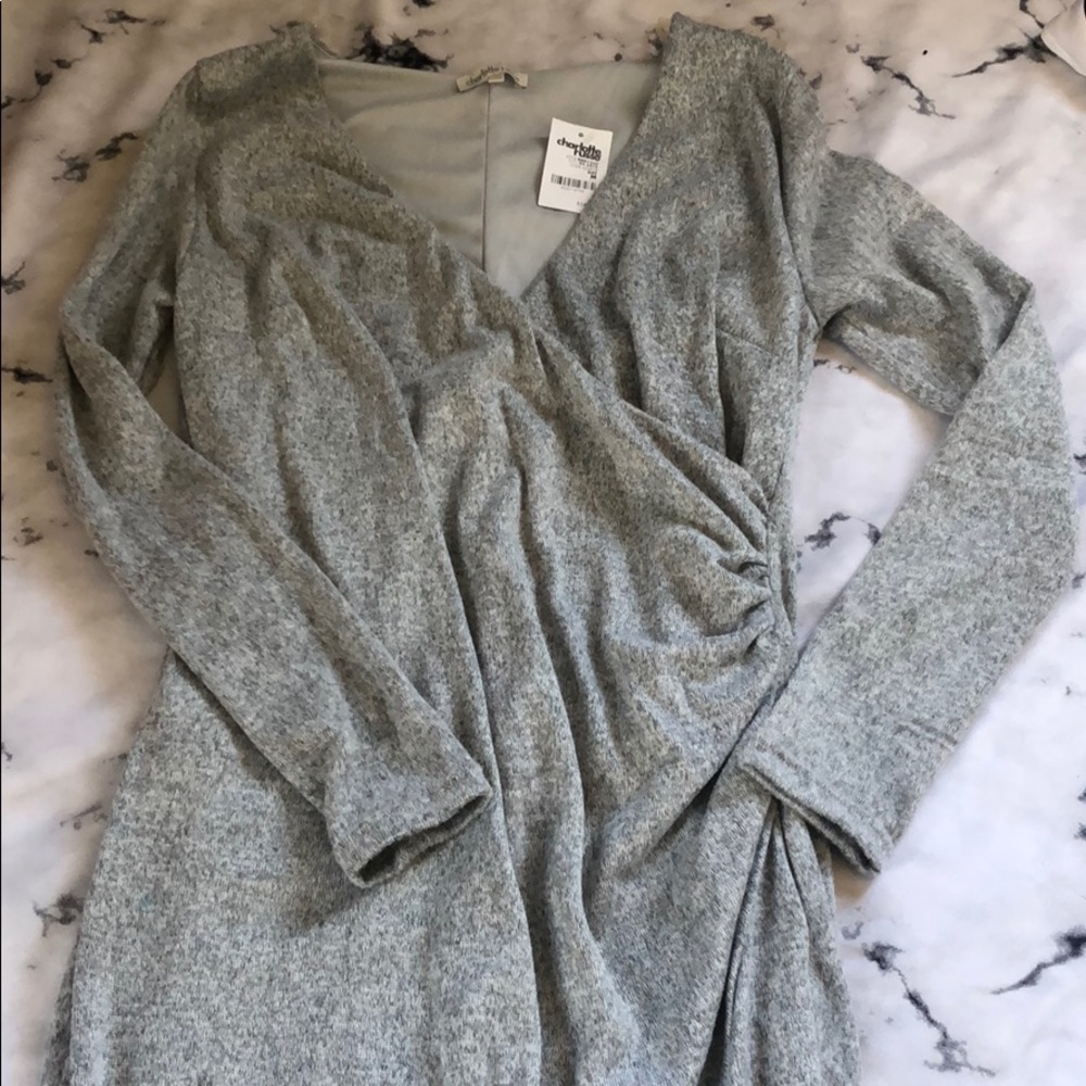 Slit long sleeve dress